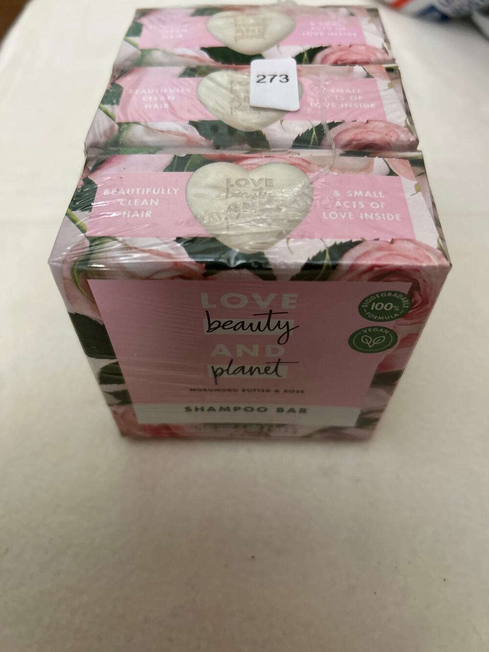 New Love Beauty & Planet 3pk Shampoo Bars Treated Hair Murumuru Butter &Rose 4oz